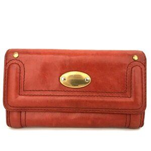 Chloe Bey Leather Long Trifold Wallet Purse Red/2BJ2929